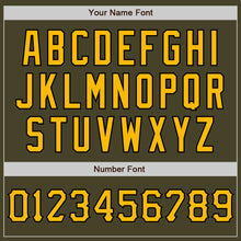 Load image into Gallery viewer, Custom Olive Gold-Black Salute To Service Two-Button Unisex Softball Jersey