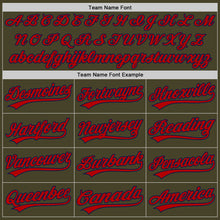 Load image into Gallery viewer, Custom Olive Red-Navy Salute To Service Two-Button Unisex Softball Jersey