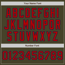 Load image into Gallery viewer, Custom Olive Red-Navy Salute To Service Two-Button Unisex Softball Jersey