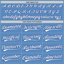 Load image into Gallery viewer, Custom Powder Blue White-Royal Two-Button Unisex Softball Jersey