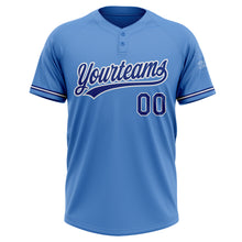 Load image into Gallery viewer, Custom Powder Blue Royal-White Two-Button Unisex Softball Jersey