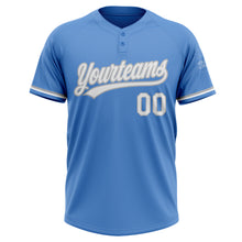 Load image into Gallery viewer, Custom Powder Blue White-Gray Two-Button Unisex Softball Jersey