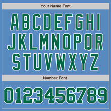 Load image into Gallery viewer, Custom Powder Blue Kelly Green-White Two-Button Unisex Softball Jersey