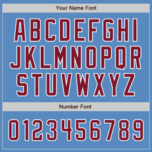 Load image into Gallery viewer, Custom Powder Blue Crimson-White Two-Button Unisex Softball Jersey