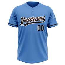 Load image into Gallery viewer, Custom Powder Blue Brown-White Two-Button Unisex Softball Jersey