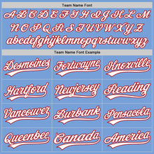 Load image into Gallery viewer, Custom Light Blue White-Red Two-Button Unisex Softball Jersey