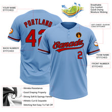 Load image into Gallery viewer, Custom Light Blue Red-Black Two-Button Unisex Softball Jersey
