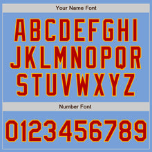 Load image into Gallery viewer, Custom Light Blue Red-Gold Two-Button Unisex Softball Jersey