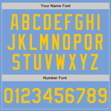 Load image into Gallery viewer, Custom Light Blue Yellow Two-Button Unisex Softball Jersey