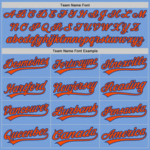 Load image into Gallery viewer, Custom Light Blue Orange-Royal Two-Button Unisex Softball Jersey