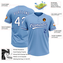 Load image into Gallery viewer, Custom Light Blue White-Royal Two-Button Unisex Softball Jersey