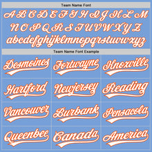 Load image into Gallery viewer, Custom Light Blue White-Orange Two-Button Unisex Softball Jersey
