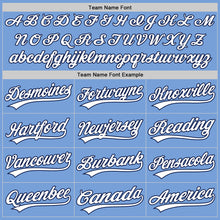 Load image into Gallery viewer, Custom Light Blue White-Navy Two-Button Unisex Softball Jersey