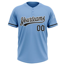 Load image into Gallery viewer, Custom Light Blue Black-White Two-Button Unisex Softball Jersey