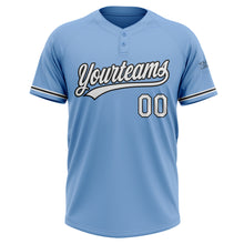 Load image into Gallery viewer, Custom Light Blue White-Black Two-Button Unisex Softball Jersey