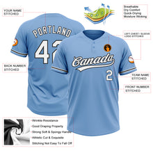 Load image into Gallery viewer, Custom Light Blue White-Black Two-Button Unisex Softball Jersey