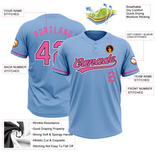 Load image into Gallery viewer, Custom Light Blue Pink-Black Two-Button Unisex Softball Jersey