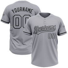 Load image into Gallery viewer, Custom Gray Black Two-Button Unisex Softball Jersey