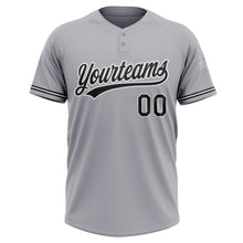 Load image into Gallery viewer, Custom Gray Black-White Two-Button Unisex Softball Jersey