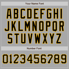 Load image into Gallery viewer, Custom Gray Black-Gold Two-Button Unisex Softball Jersey