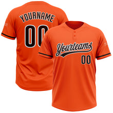 Load image into Gallery viewer, Custom Orange Brown-White Two-Button Unisex Softball Jersey