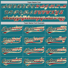 Load image into Gallery viewer, Custom Teal Vintage USA Flag-City Cream Two-Button Unisex Softball Jersey