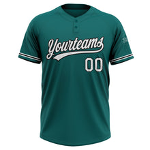 Load image into Gallery viewer, Custom Teal White-Black Two-Button Unisex Softball Jersey