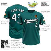 Load image into Gallery viewer, Custom Teal White-Black Two-Button Unisex Softball Jersey