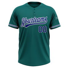 Load image into Gallery viewer, Custom Teal Royal-White Two-Button Unisex Softball Jersey