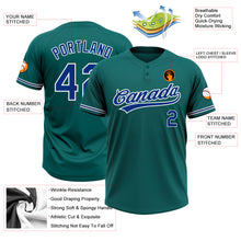 Load image into Gallery viewer, Custom Teal Royal-White Two-Button Unisex Softball Jersey