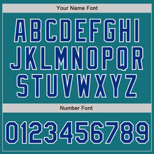 Load image into Gallery viewer, Custom Teal Royal-White Two-Button Unisex Softball Jersey