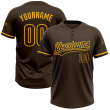 Load image into Gallery viewer, Custom Brown Gold Two-Button Unisex Softball Jersey