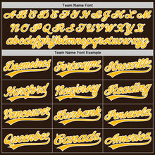 Load image into Gallery viewer, Custom Brown Gold-White Two-Button Unisex Softball Jersey