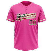 Load image into Gallery viewer, Custom Pink Vintage USA Flag-Cream Two-Button Unisex Softball Jersey