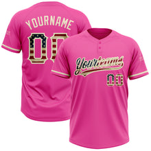 Load image into Gallery viewer, Custom Pink Vintage USA Flag-Cream Two-Button Unisex Softball Jersey