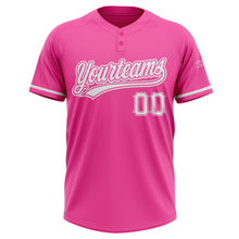 Load image into Gallery viewer, Custom Pink White Two-Button Unisex Softball Jersey