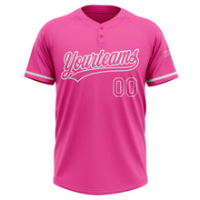 Load image into Gallery viewer, Custom Pink White Two-Button Unisex Softball Jersey
