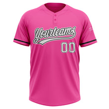 Load image into Gallery viewer, Custom Pink White-Black Two-Button Unisex Softball Jersey