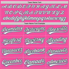 Load image into Gallery viewer, Custom Pink White Black-Light Blue Two-Button Unisex Softball Jersey