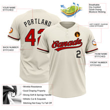 Load image into Gallery viewer, Custom Cream Red-Black Two-Button Unisex Softball Jersey