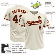 Load image into Gallery viewer, Custom Cream Black-Orange Two-Button Unisex Softball Jersey
