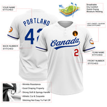 Load image into Gallery viewer, Custom White Royal-Red Two-Button Unisex Softball Jersey