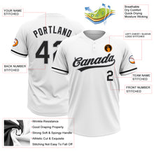 Load image into Gallery viewer, Custom White Black-Gray Two-Button Unisex Softball Jersey