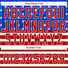 Load image into Gallery viewer, Custom Royal Red-White 3D American Flag Fashion Two-Button Unisex Softball Jersey