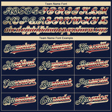 Load image into Gallery viewer, Custom Navy Vintage USA Flag-Cream 3D American Flag Fashion Two-Button Unisex Softball Jersey