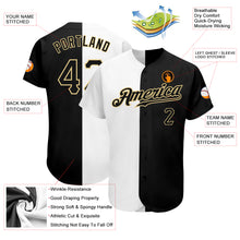 Load image into Gallery viewer, Custom White-Black Vegas Gold Authentic Split Fashion Baseball Jersey