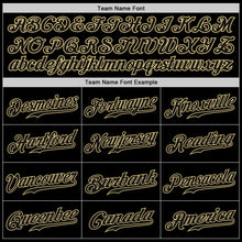 Load image into Gallery viewer, Custom White-Black Vegas Gold Authentic Split Fashion Baseball Jersey