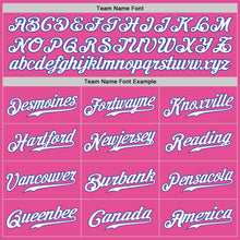 Load image into Gallery viewer, Custom Pink Royal-Light Blue Authentic Split Fashion Baseball Jersey