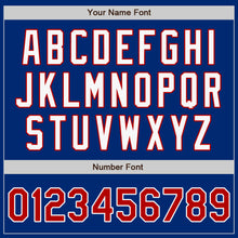 Load image into Gallery viewer, Custom Royal Red-Light Blue Authentic Split Fashion Baseball Jersey