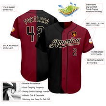 Load image into Gallery viewer, Custom Crimson Black-Cream Authentic Split Fashion Baseball Jersey